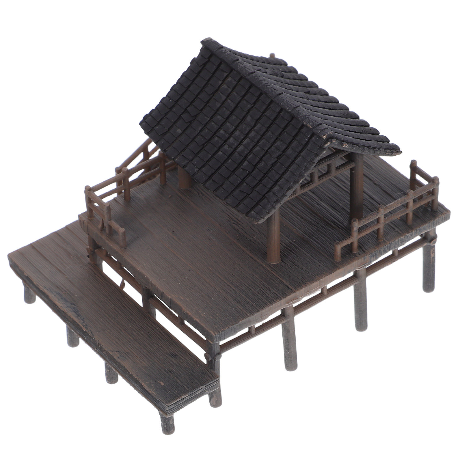 Mini Bonsai Zen Garden - Estátua de Mini Pavilhão Realista e