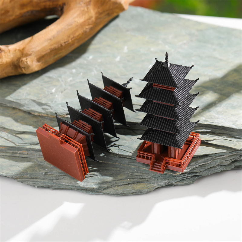 Mini Bonsai Zen Garden - Estátua de Mini Pagode, Modelo de