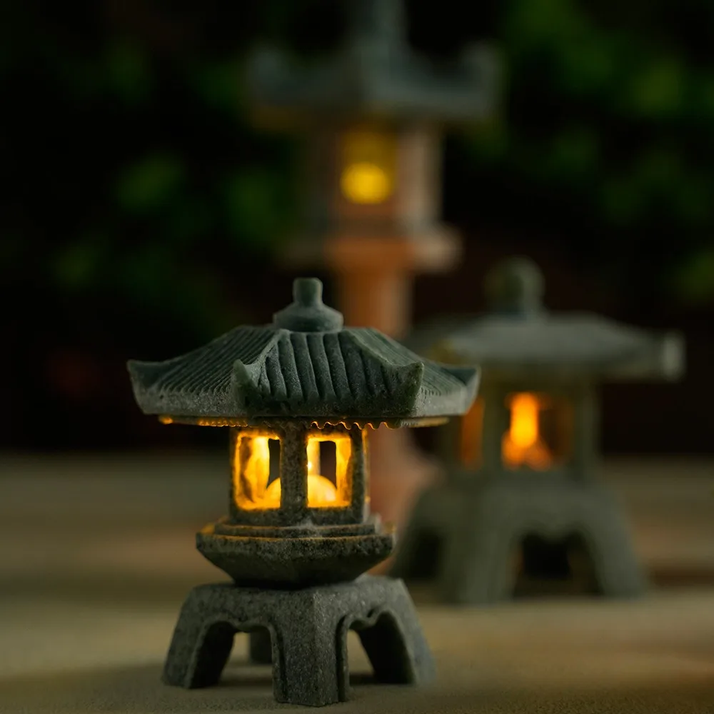 Mini pagode lanterna luz estát - Mini Bonsai Zen Garden avaliação e preço