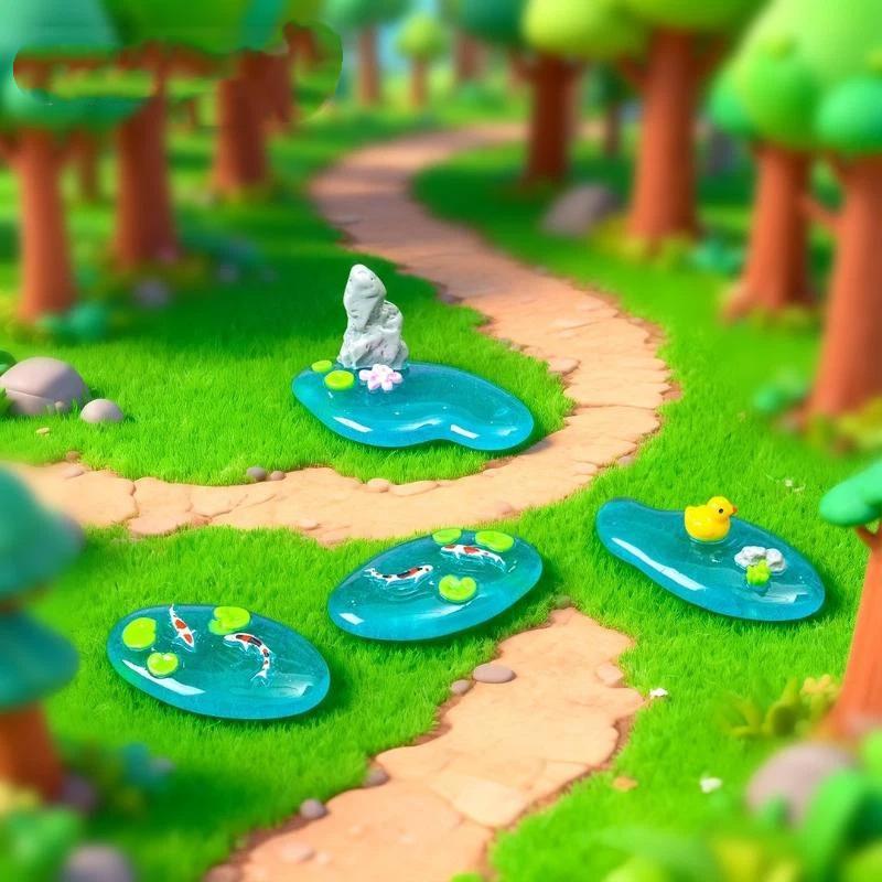 【MA】Mini Ornamentos de Resina  - Bonsai Garden With Pond avaliação e preço