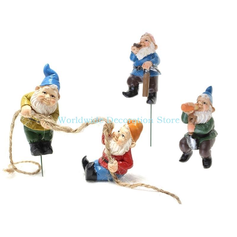 Q39B 4PCS Dwarf Resina Figuras - Bonsai Garden With Pond avaliação e preço