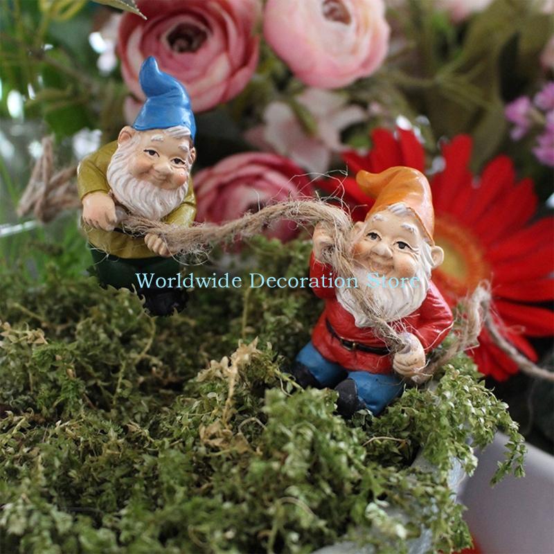 Q39B 4PCS Dwarf Resina Figuras - Bonsai Garden With Pond avaliação e preço