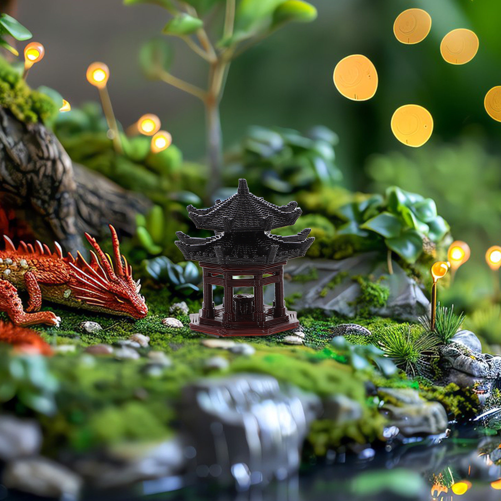 Ornamento de Mini Pavilhão Est - Mini Bonsai Zen Garden avaliação e preço